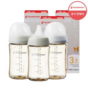 3세대 240ml 모먼트 싱글 트리플팩(젖병 3개+젖꼭지M 3개)