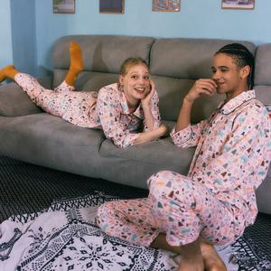 핑크포레스트 커플용 폴리 긴팔파자마 잠옷세트