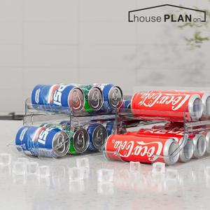 냉장고 정리 2단 자동이동 데굴데굴 깔끔정리 뚱캔 맥주 음료 캔 디스펜서 2sizes