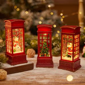 크리스마스 소품 산타 눈사람 전화부스 워터볼 GHX01