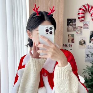 레드 루돌프 머리핀 크리스마스 머리띠 파티소품