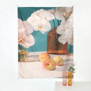 PEACHES 패브릭 포스터 3size 복숭아 화병 테이블 정물 가림막 커튼 가리개