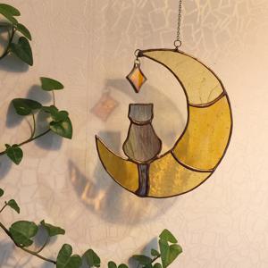 달고양이 스테인드글라스 썬캐쳐