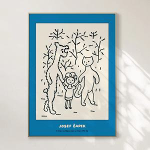 요세프 차페코 빈티지 일러스트 인테리어 포스터 액자 - 5 Dog & Cat 36