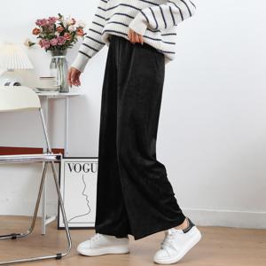 벨벳 기모 와이드팬츠 기모바지 데일리바지 밴딩바