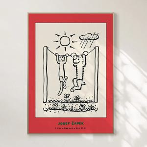 요세프 차페코 빈티지 일러스트 인테리어 포스터 액자 - 9 Dog & Cat 41