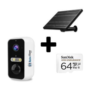 로보뷰 S5+8W 태양광 홈 IP 카메라 CCTV 무선 배터리 64GB