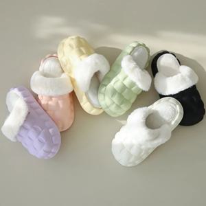 겨울 털슬리퍼 여성 방한화 거실화 층간소음방지 슬리퍼 탈부착가능 털안감 - WS365