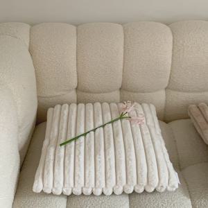 루엘드파리 밍크 극세사 고급스러운 사각 모찌 스트라이프 방석 - 3color