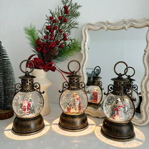 빈티지 엔틱 크리스마스오르골 원형 랜턴 캐롤 눈사람 구유 성탄절선물 조명 오르골 무드등