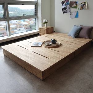 주문제작 맞춤 원목 저상형 침대프레임 매트리스 받침대 퀸 킹 침대 깔판 (높이20cm)