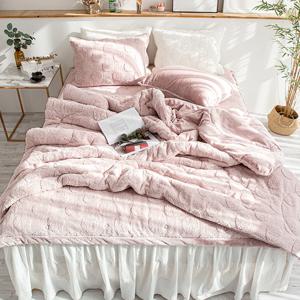 양털 극세사 레미 겨울이불 극세사이불 차렵침구 - 핑크 (싱글/퀸)