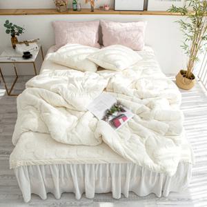 양털 극세사 레미 겨울이불 극세사이불 차렵침구 - 아이보리 (싱글/퀸)