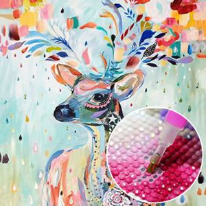 4+1 DIY 보석십자수 행운을 부르는 사슴1 패브릭 원단형 비즈 큐빅 십자수 집순이 취미