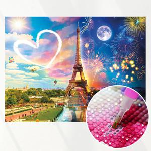 4+1 DIY 보석십자수 로맨틱 에펠탑 패브릭 원단형 비즈 큐빅 십자수 집순이 임산부 취미