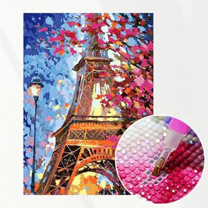 4+1 DIY 보석십자수 에펠탑 야경 패브릭 원단형 비즈 큐빅 십자수 집순이 임산부 취미