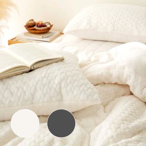 부드럽고 도톰한 프리미엄 10mm 라셀 장모 극세사 겨울 차렵이불 세트