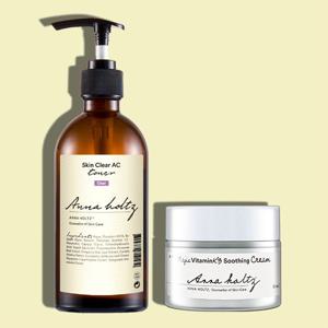 여성 여자 문제성피부 스킨 300ml 붉은피부 크림 50ml 2종 세트 피지 민감성 화장품