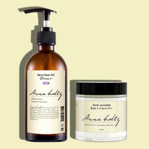 여성 여자 문제성피부 스킨 300ml 아이 크림 100ml 2종 세트 미백 주름개선 기능성