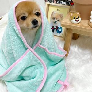 초극세사 핸드포켓 펫타올 강아지 고양이 수건 목욕 애견타월 (~30kg 반려동물용)