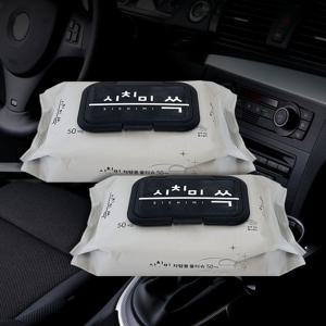 얼룩없는 차량용 세정티슈 차량내부 다목적 청소용 알콜 물티슈 50매 10팩