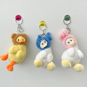 헬멧 삐딱한 오리 키링 열쇠고리 우정 커플 가방 차키 키홀더 생일 선물