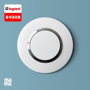 두씨 dooxie 유럽형 스위치 1구 원형 크롬링 화이트(1로/3로 겸용)