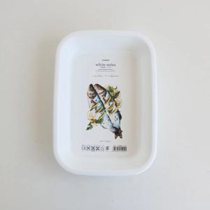일본 나카야 화이트 푸드 트레이 직사각 요리 밧드 재료 소분 캠핑 접시 M(1.3L)