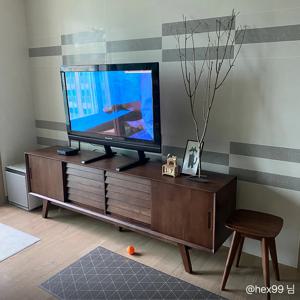 갤러리아 원목 높은 TV 거실장 티비다이 2000