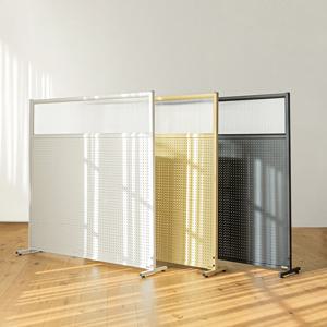 틴우드 유리 타공판 철제 파티션 1200 하프 이동식 가벽