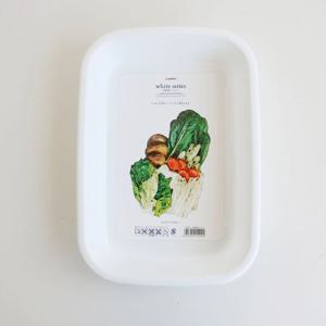 일본 나카야 화이트 푸드 트레이 직사각 요리 밧드 재료 소분 캠핑 접시 L(2L)