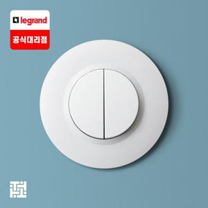 두씨 dooxie 유럽형 스위치 2구 원형 화이트(1로/3로 겸용)