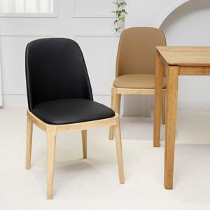 1+1 파인 가죽 원목 다이닝체어 카페 디자인 식탁의자 2colors
