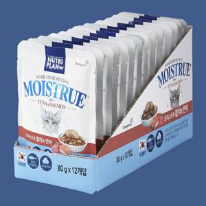 동원 캣 모이스트루 참치와연어 파우치 80g 12개