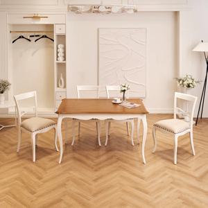 루앙 엔틱 원목 2인/4인/6인 식탁 세트 (식탁 테이블+의자세트)