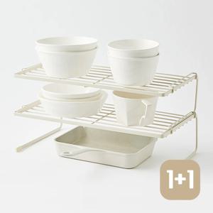 1+1 마일드 sok 파우더코팅 2단 주방 그릇 정리랙 L 거치대 싱크 정리