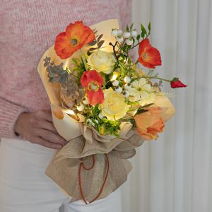 장미 조화 꽃다발 LED 마가렛 40cm 인테리어 꽃선물 장식 기념일