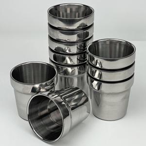 세신 스텐 이중 물컵 식당 가게 정수기 업소용 보온 보냉 스텐컵 10개 세트