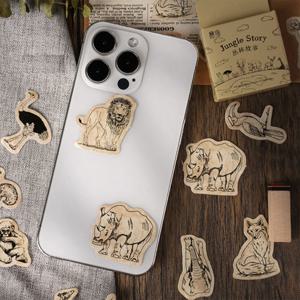 정글 빈티지 동물 사자 코끼리 다꾸 스티커 다이어리꾸미기 46매