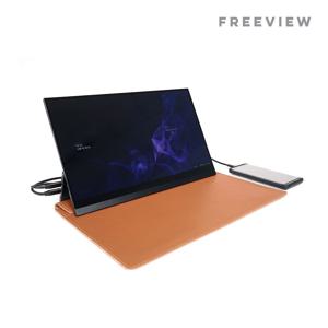 LOTUFF 포터블 가죽 파우치 15인치 브라운