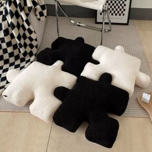 부드러운 부클레 퍼즐 소파쿠션 등받이 방석 거실 가을 사각 겨울 등쿠션 침대 허리쿠션