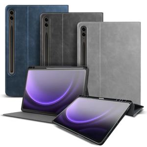 갤럭시탭 S9FE S9 S10 플러스 S펜 수납 스탠드 북커버 가죽 케이스 레더 커버