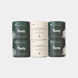 바스틀리 부드럽고 잘 내려가는 3겹 밀짚 두루마리 화장지 12롤 개별포장