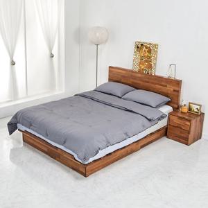 페페 슈퍼싱글 1200 평상형 LED 침대 멀바우 원목 프레임