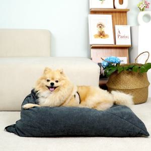 트라이 빈백 강아지 쿠션 삼각 침대 방석 그레이 특대형