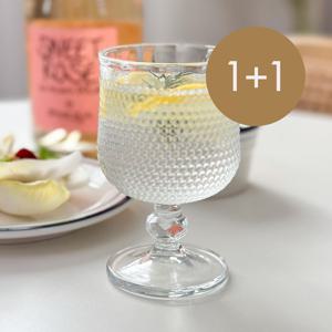 1+1 델리 빈티지 미니 와인잔 도트 2P