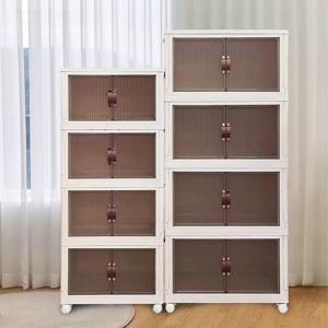 특대형출시 360도 이동식 4단 폴딩 수납장 65cm 80L 리빙박스