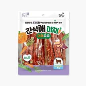 간식애야채 강아지 간식 식이섬유 소프트 슬라이스 150g 연어 황태 장어 소고기