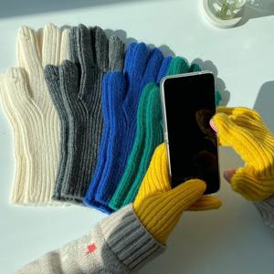 핑거홀 손가락 구멍 장갑 스마트 폰 핸드폰 터치 겨울 니트 롱 긴 여자장갑 5COLOR