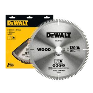 DWA102120W 씬 커프 원형톱날 250mm 2.4T 120날 목재용 각도기 호환 가능